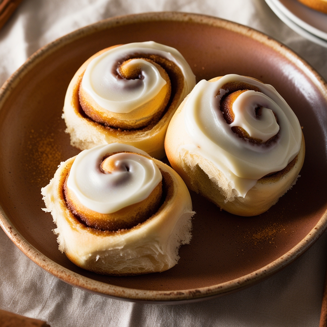 A warm Cinnabon cinnamon roll, featuring the secret ingredient Makara cinnamon and topped with rich cream cheese frosting