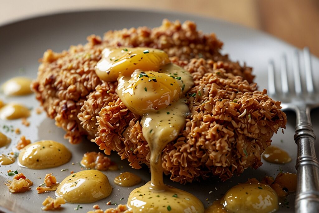 Cornflake-crusted chicken with a golden, crispy coating