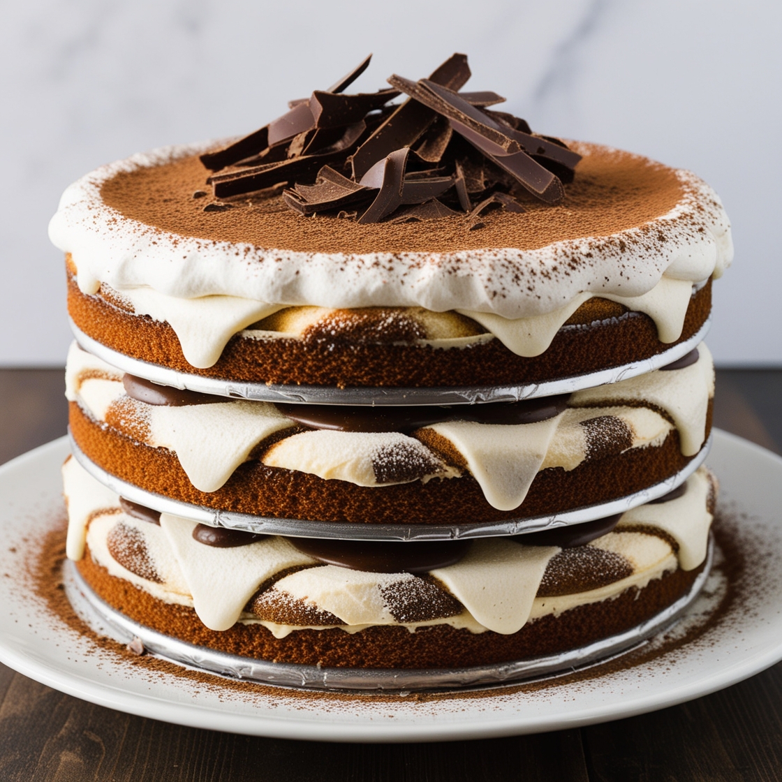 Tiramisu Layer Cake with Mascarpone and Espresso