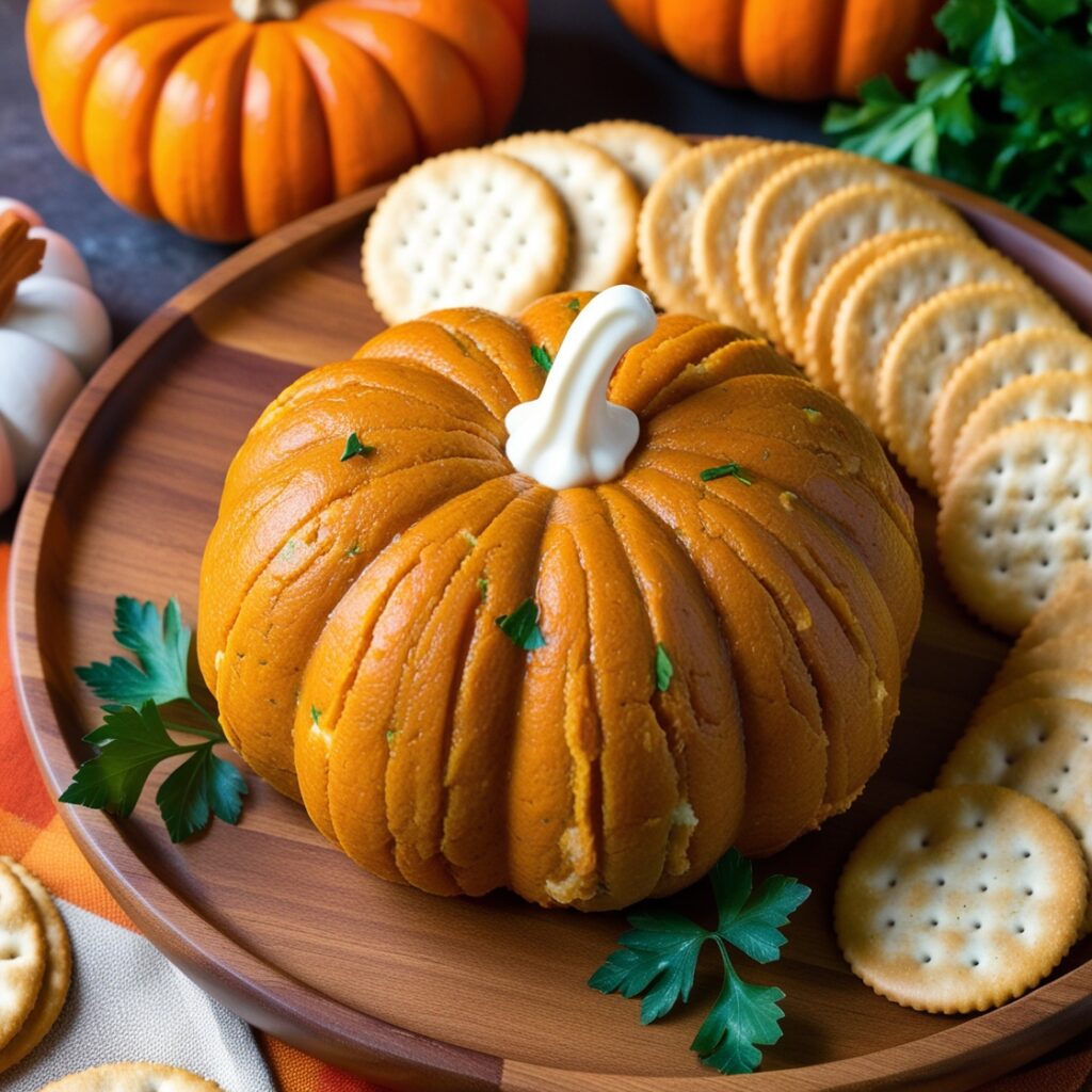 Pumpkin-Orange Cheese Ball with Crackers