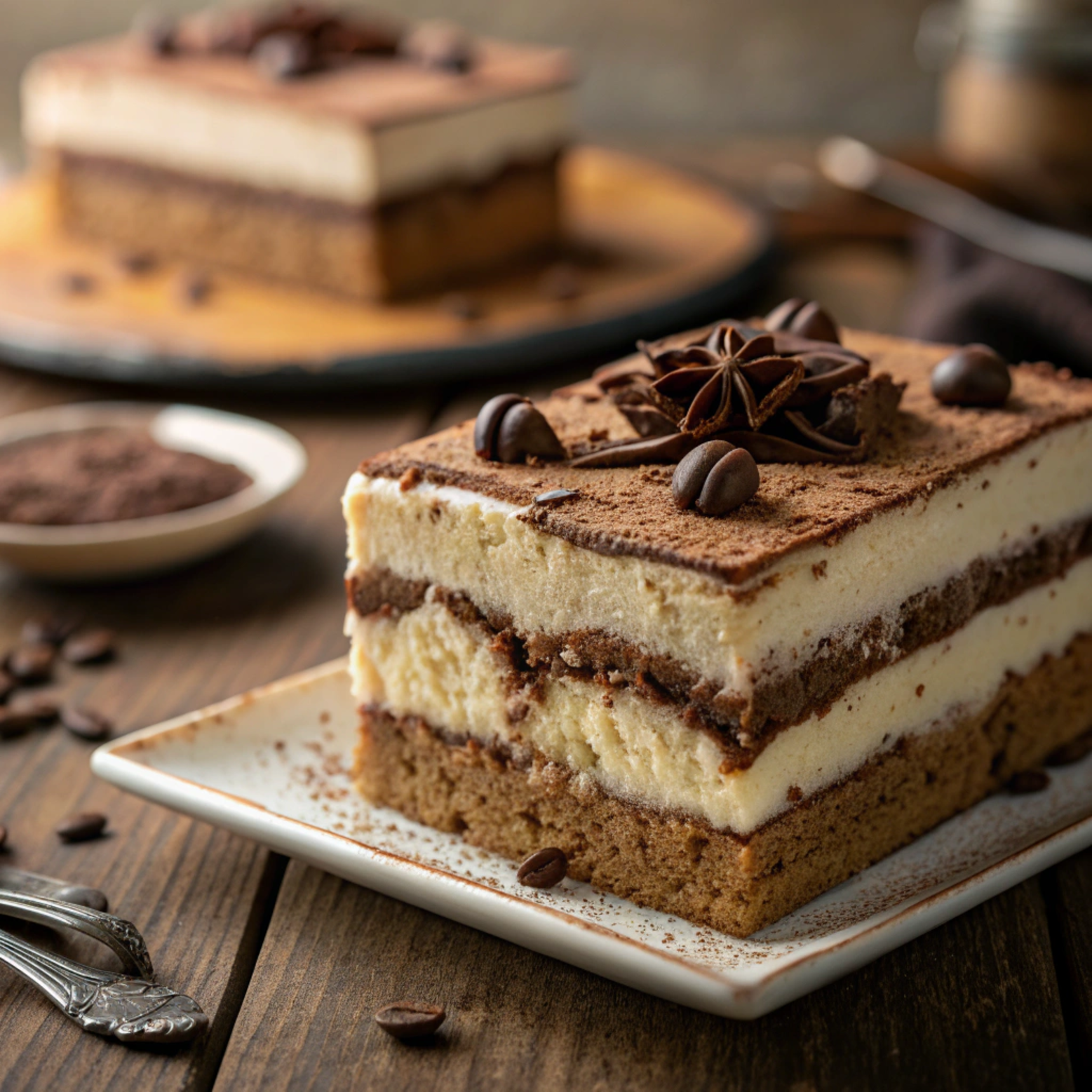 Tiramisu Layer Cake with Mascarpone and Espresso