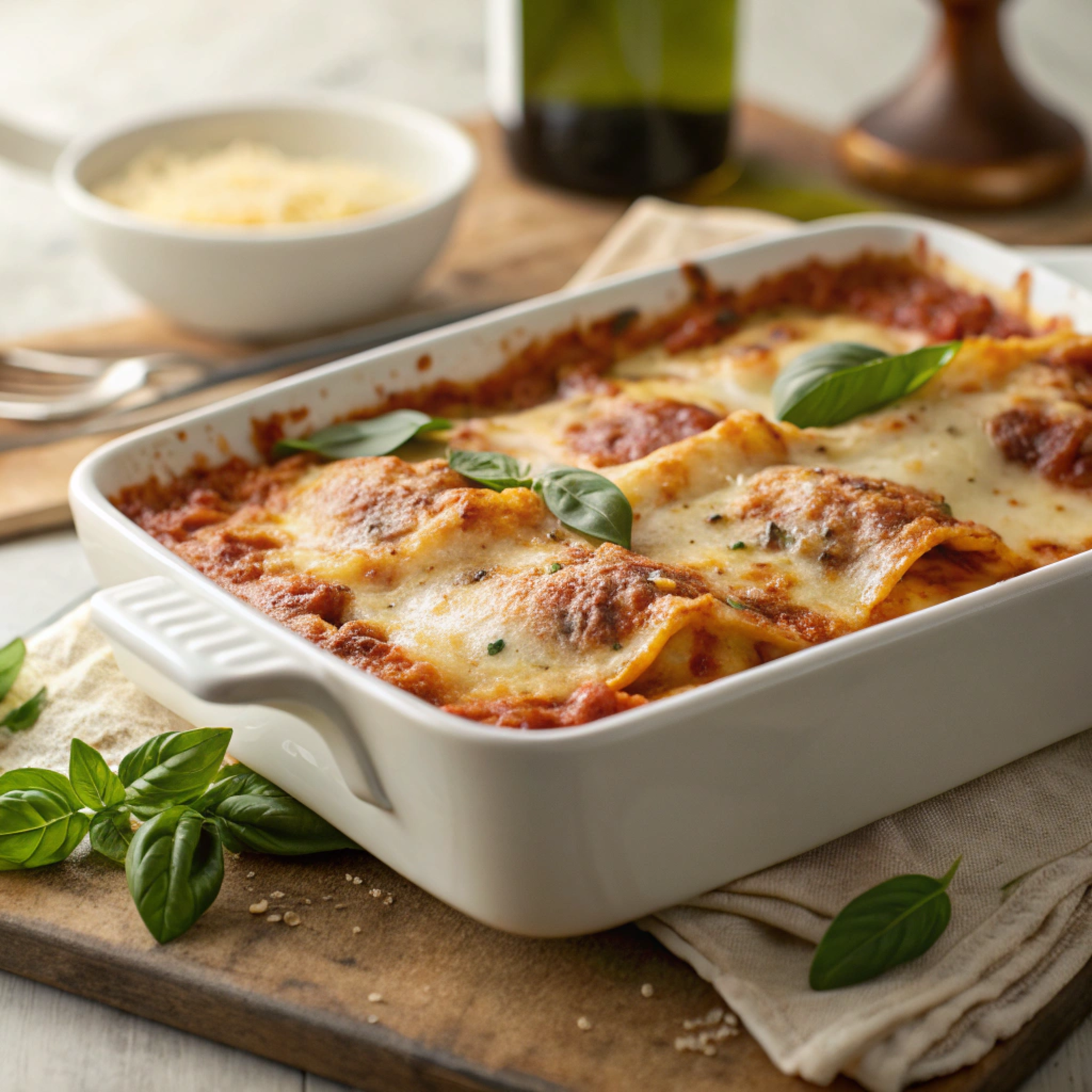 Oven-Baked Ravioli Casserole – Easy Cheesy Italian Dinner