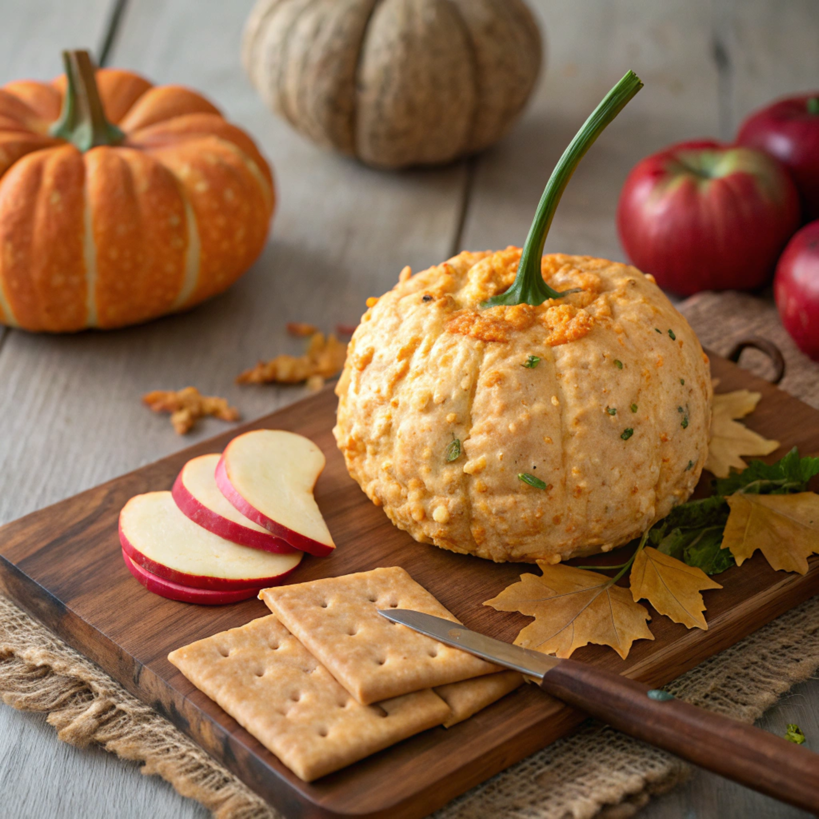Pumpkin-Orange Cheese Ball with Crackers